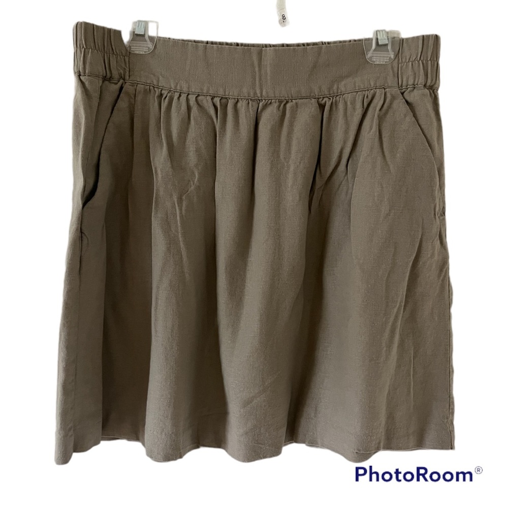 LOFT Linen Skirt, tan, size Medium